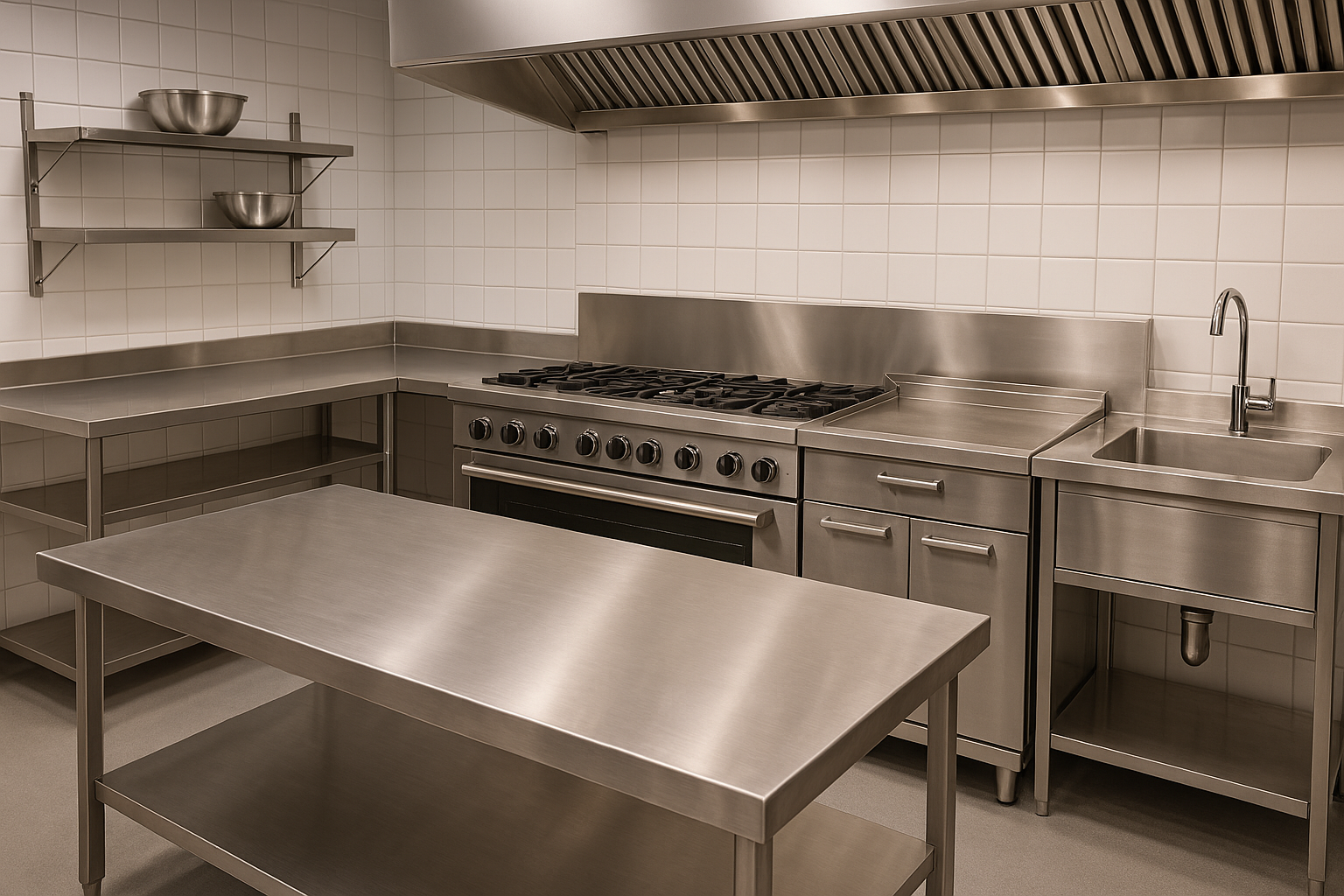 Cuisine pro équipée de matériel inox à Paris